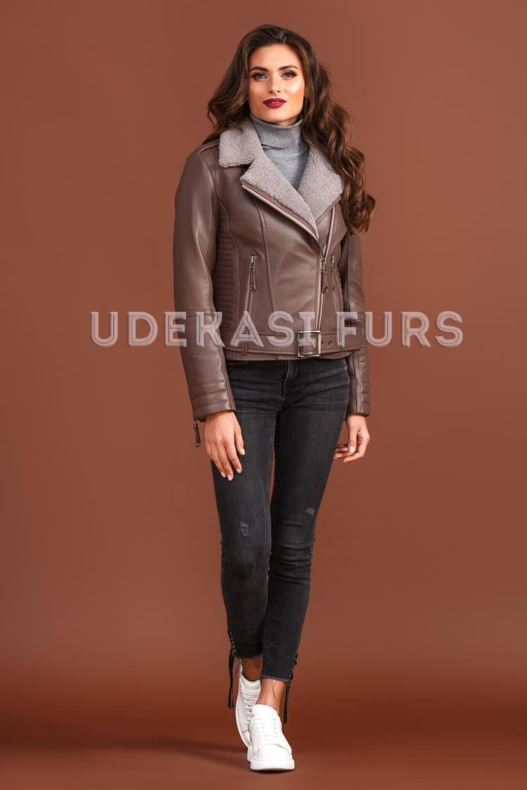 Картинка Кожаная куртка с мехом Curly 5407-03 от магазина  Udekasi Furs  - #2