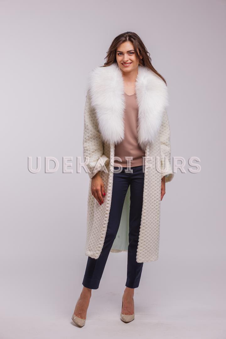 Пальто с мехом Sun Glo Fox 9026-01 Udekasi Furs 
