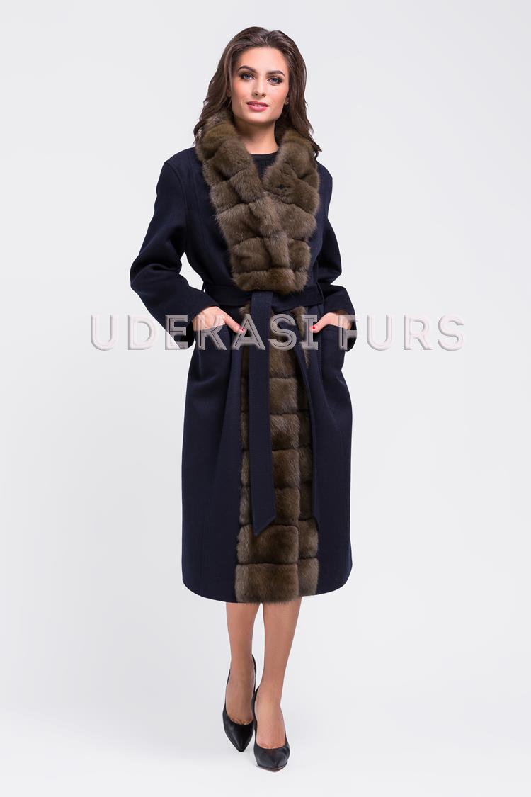 Пальто с мехом соболя 9037-06 от магазина Udekasi Furs  - #1