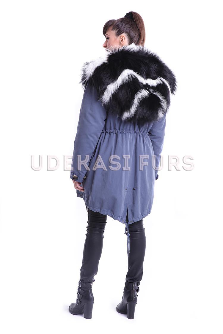 Парка голубая с мехом арктической лисы 5339-64 от Udekasi Furs