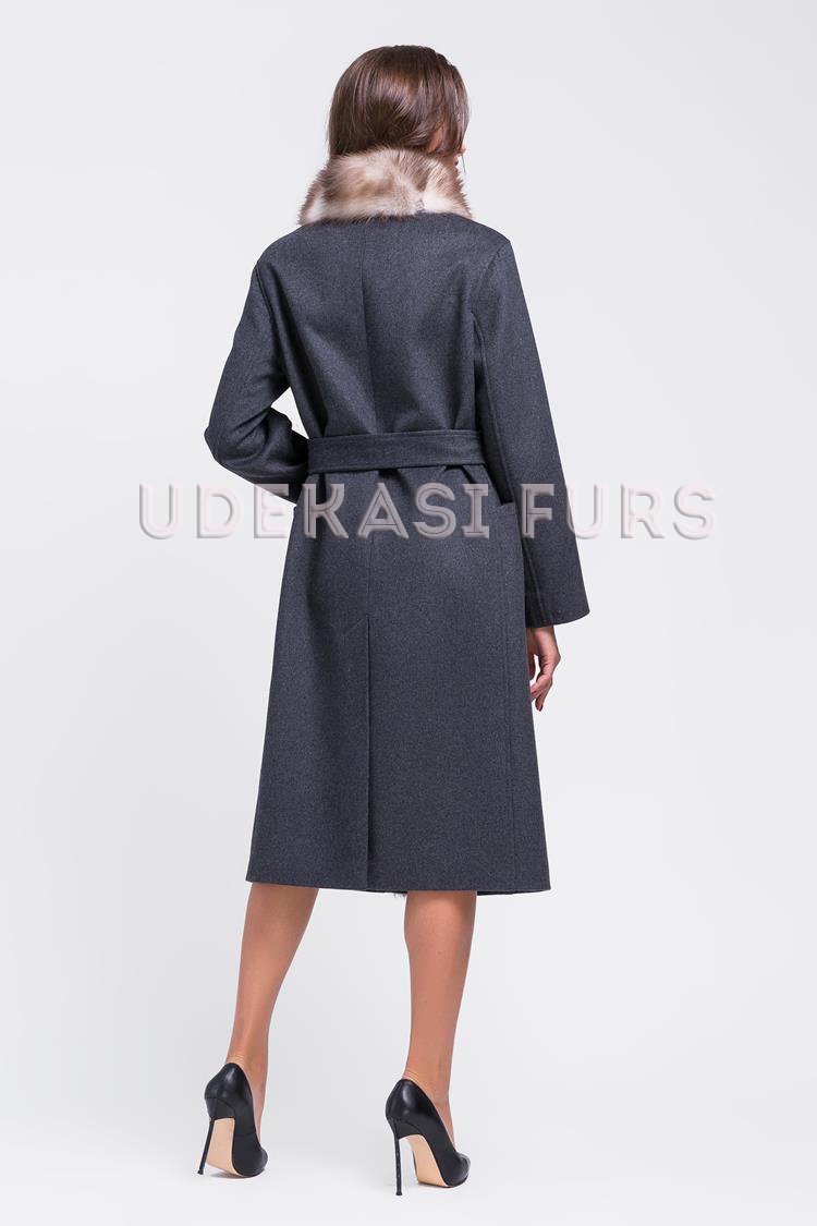 Пальто с мехом каменной куницы 9037-05 от магазина Udekasi Furs  - #2