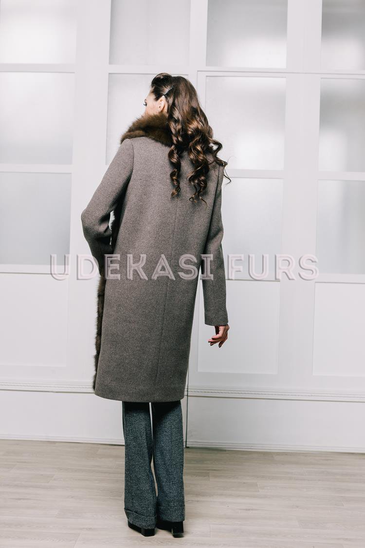 Пальто с мехом куницы лесной 9007-05 от магазина Udekasi Furs  - #2