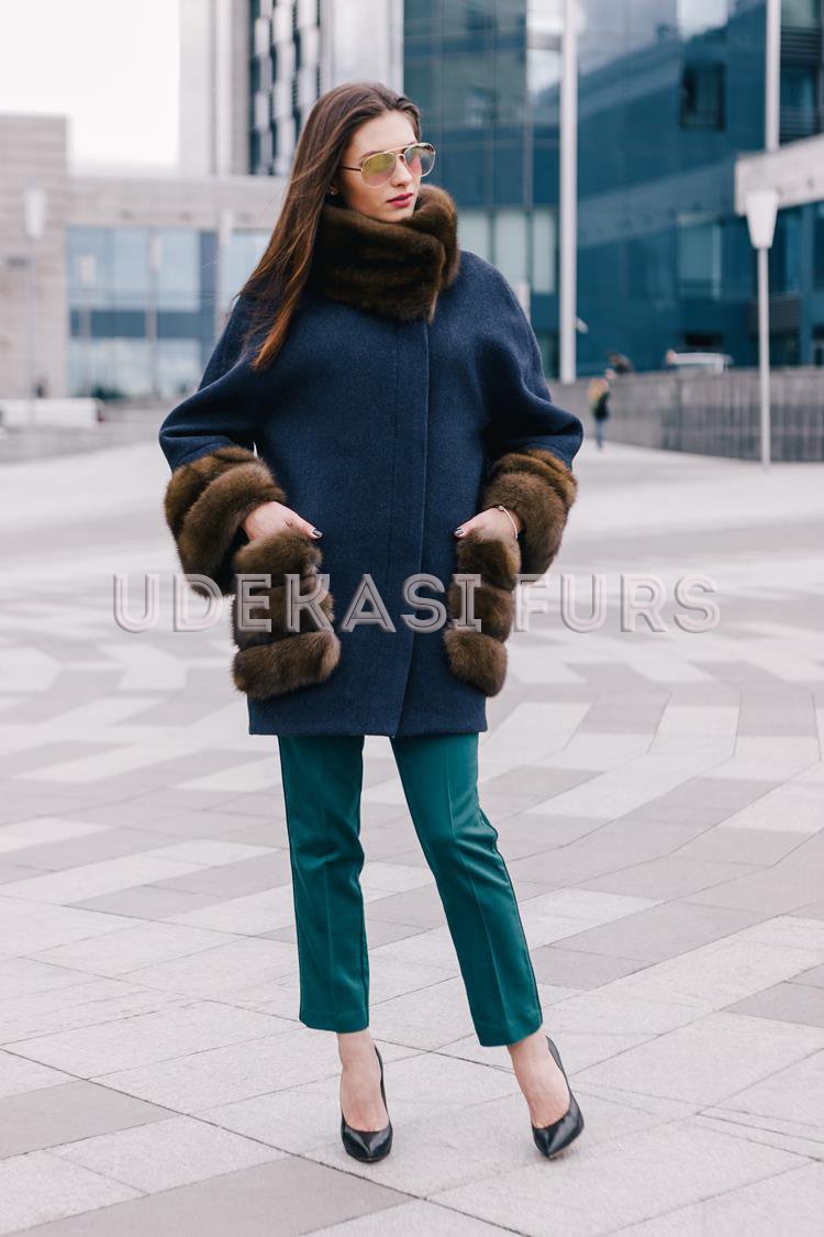 Пальто с мехом соболя 9015-01 Udekasi Furs 